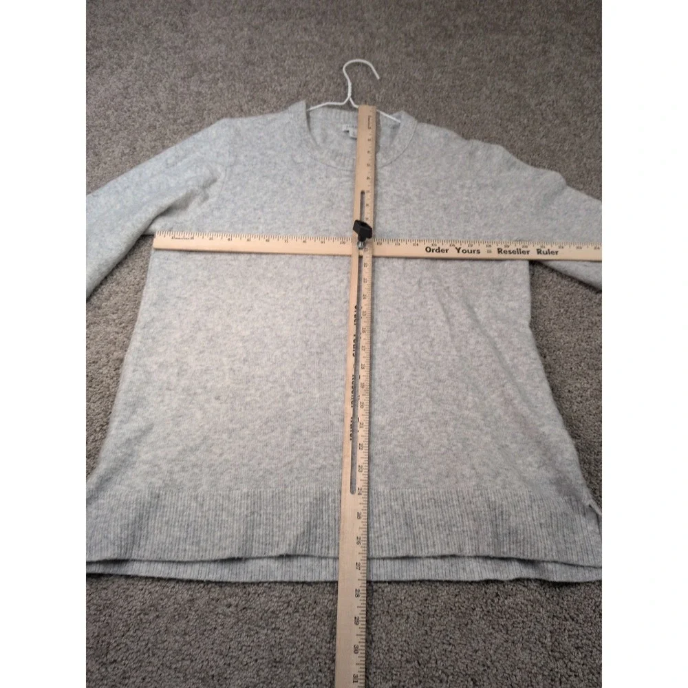 J. Crew Mens Large Heather Light Blue Grey Wool Blend Crewneck Sweater Pullover